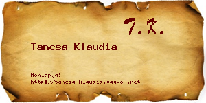Tancsa Klaudia névjegykártya